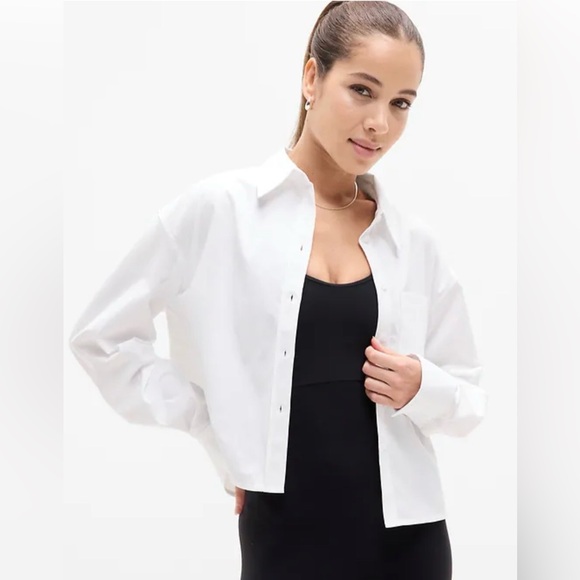 Athleta Tops - NWT ATHLETA Midday Ultra Cropped Poplin Shirt Jacket - Size Large